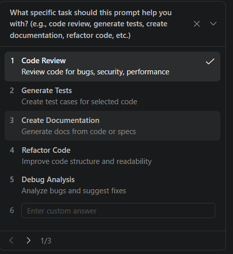 Prompt personalization questions in Copilot
